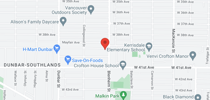 map of 3328 W 39TH AVENUE